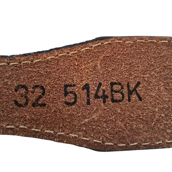 Vintage Justin Western Belt 32" Black Top Grain Leather Concho Silver Buckle - Picture 4 of 8